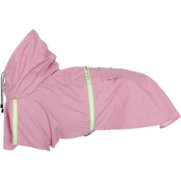 Reflekterende Regnfrakke til Hund med Hætte til Store/Mellemstore/Små Hunde (L, Pink)
