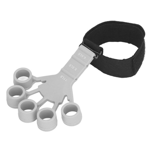 Finger Hand Exerciser Strengthener Motståndsnivåer Justerbar silikon handgreppsförstärkare med handledsrem Grå 6.6LB-8.8LB-11LB