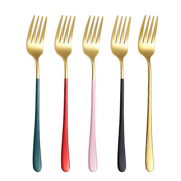 5-delt Sæt af Frugtgafler i Rustfrit Stål til Desserter, Te, Kager - Moderne Design til Fester, Begivenheder, Bryllupper