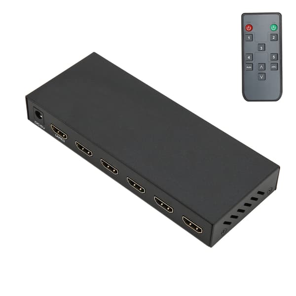 Ljudextraktor 5-portars stöd 4K 60Hz UHD Auto EDID HDR HD Multimedia Interface Switch Ljuddelare med ARC 100‑240V US-kontakt