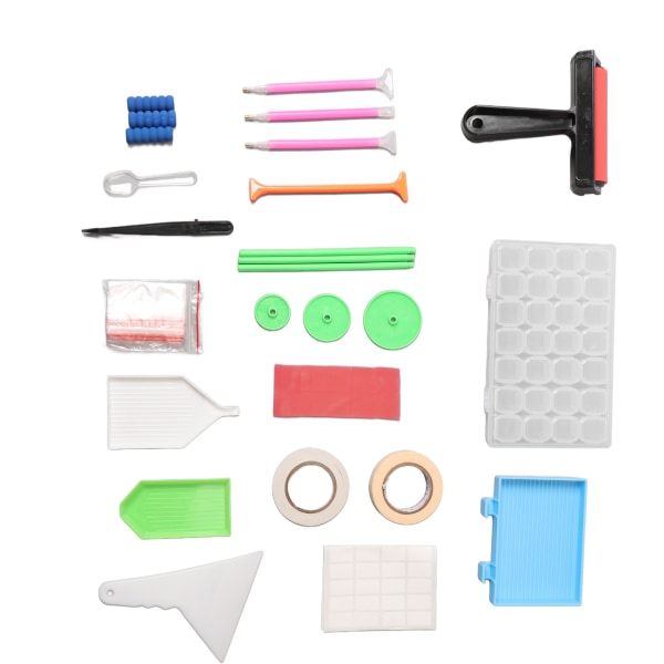 105 stykker Strassmaleri Værktøjer Point Drill Pen Multi Grid Opbevaringsboks og Rulle Kit til DIY Håndværk Fremstilling