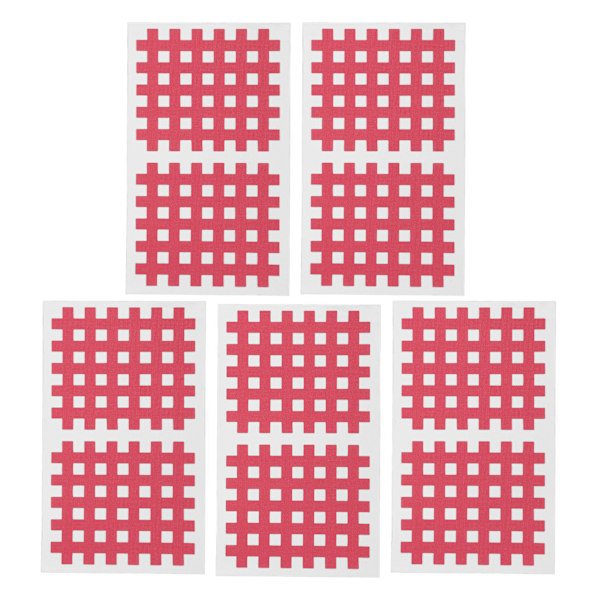5 st Cross Kinesiology Tape Mesh Andningsbar Sport Fitness Muskel Fysioterapi Tejp Ledvårdsterapi Klistermärken Rosa
