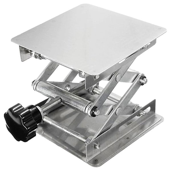 Høydejusterbart saksløftebord i rustfritt stål 150x150mm, justerbar høyde 75mm til 260mm, 10kg kapasitet