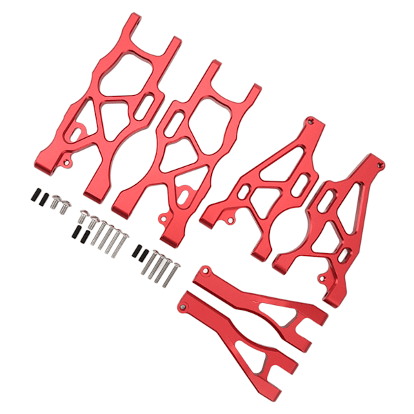 RC främre bakre upphängningsarm set aluminium nedre övre svingarm set RC uppgraderingar del för ARRMA MOJAVE 6S 1/7 RC bilar röd