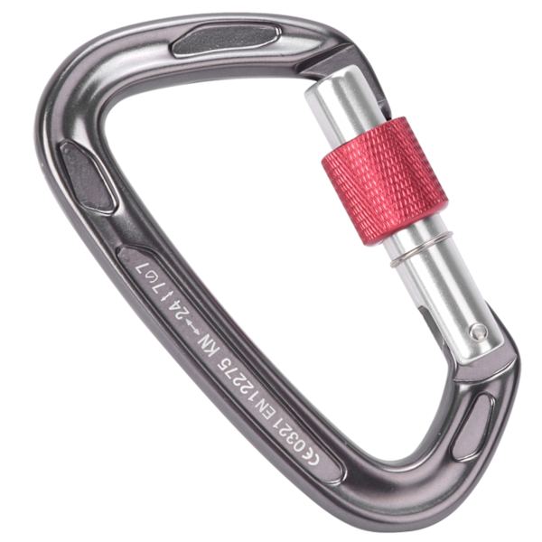 7075 Flygplansaluminium Master Lock Karbinhake D Ring Säkerhetsspänne Säkerhetsutrustning för Utomhusklättring Camping Grå
