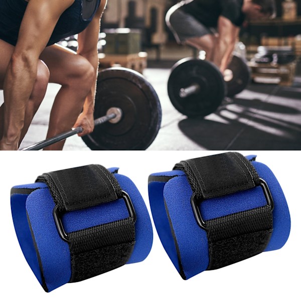 1 par sportshåndleddsstropper Anti-Slip fortykke håndleddsbeskyttere Gym Cross Matching Vektstøttestropper Fri størrelse Blå