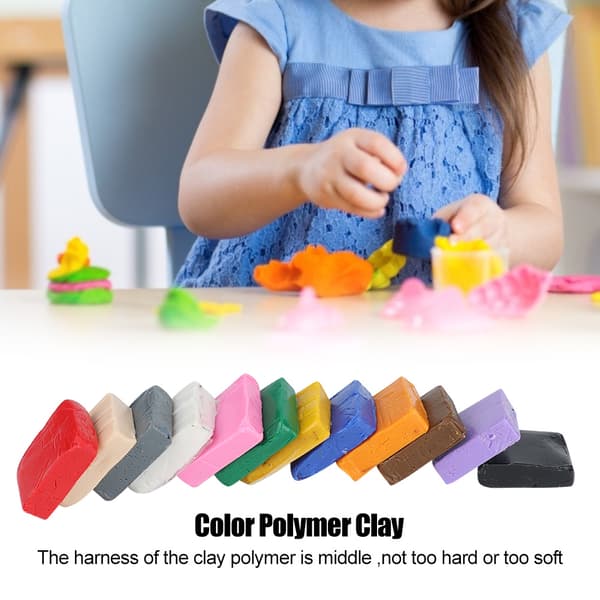12 Färger Lera Polymer Set Polymerlera Hand DIY Leksak Modellering Polymerlera Lärande för Barn