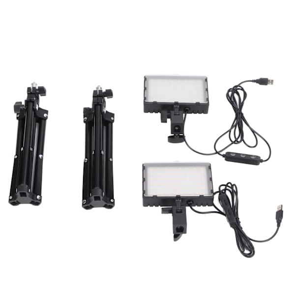 LED-fyldlys dæmpbart 6000K USB LED-videolys med justerbart stativ til konferenceopkald, streaming, videofotografering