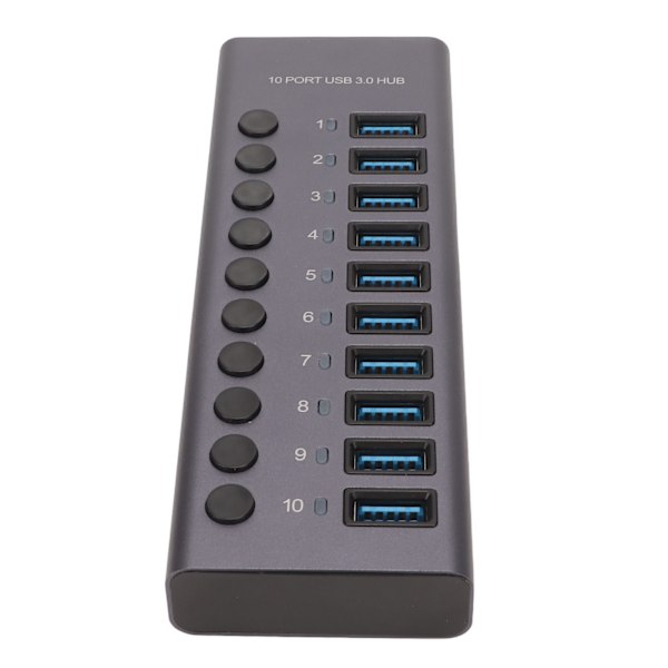 10 Port USB3.0 Hub Splitter Uafhængig Strømforsyning Opladning Dataoverførsel Drevet Usb Hub 100‑240V EU Stik