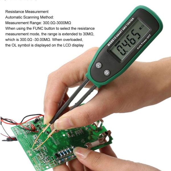 Smart SMD-tester Chip Diode Resistor Kondensator Digital Pinsett Elektronisk Komponentanalysator