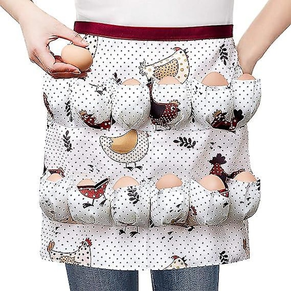 Egg Collecting Apron med dype lommer for kvinner - Perfekt for kylling-, ande- og gåsegg