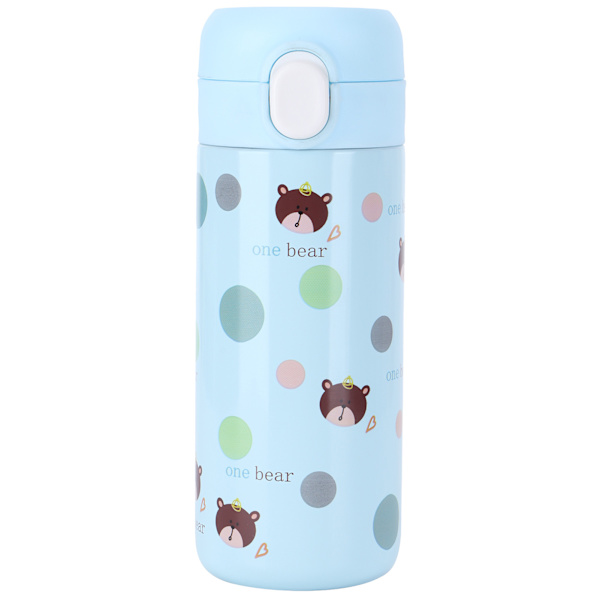 Cartoon Animal Vattenkopp 304 Rostfritt Stål Originalitet Studsa Knapp Mugg för KvinnligBlå 350‑500ml