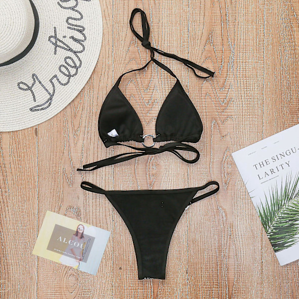 Naisten kiiltävä bikini mikro seksikäs string kaksiosainen uimapuku naisten stringiuimapuku
