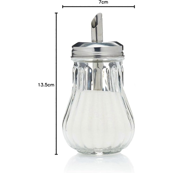 Sockerspridare, Retrostil, Glas, 7 x 13,5 cm