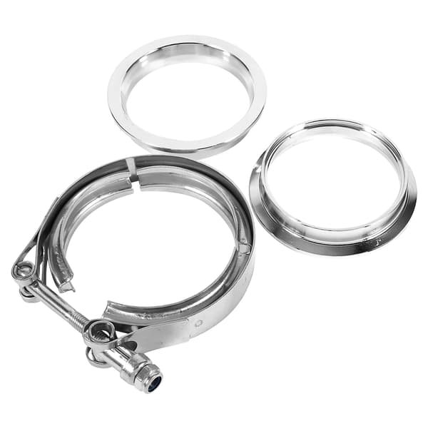3\" tommer rustfrit stål V-bånd klemme med 2 flange kit turbo udstødningsrør