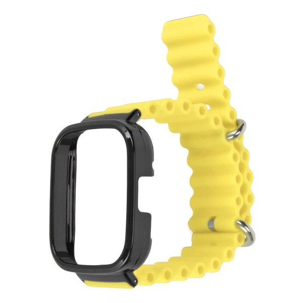 2 i 1 watch för Redmi Watch 3 Silikon Justerbar Smart Watch Armband med case Gul