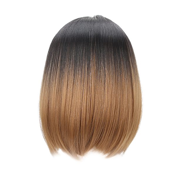 Gradient Rak Peruk Naturlig Split Fake Hair Syntetiskt mjuk Lady Peruk för Party Cosplay