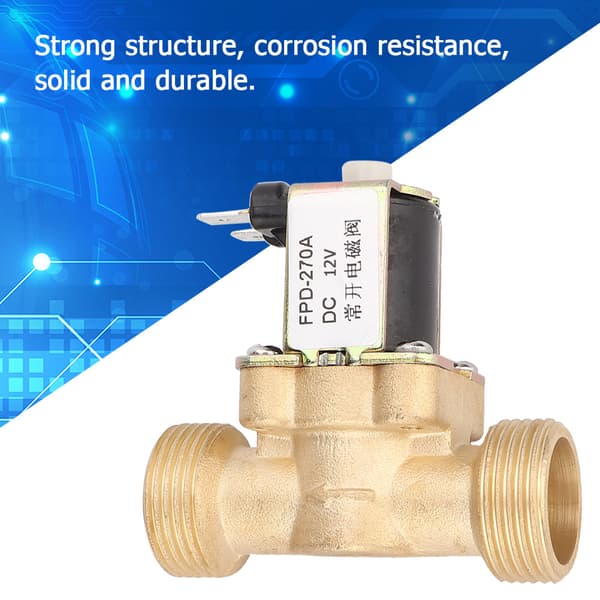 G3/4\" Normalt Åpen Messing Solenoid Elektromagnetisk Ventil Vanninntaksbryter (DC12V)