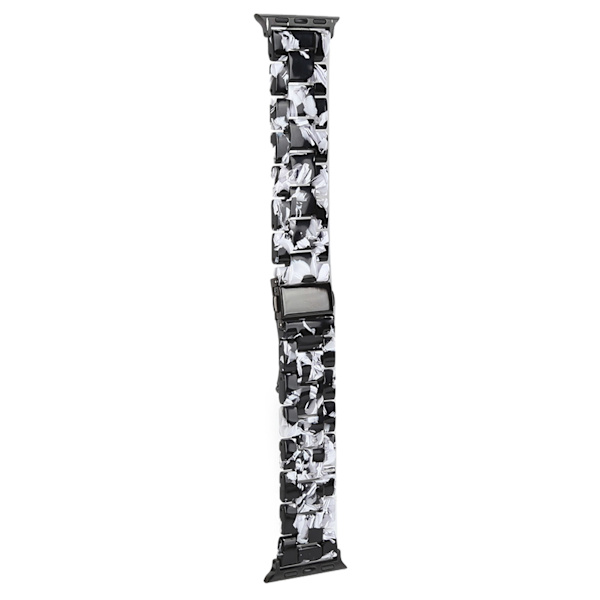 Moteklokke Rem Svart Hvit Mønster Resin Rem Stropp Erstatning for IOS KlokkeFor 38mm/40mm