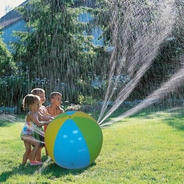 Regnbåge Uppblåsbar Sprinklerboll Vatten Spray Strandboll för Utomhus Gräsmatta Sommarlek Barnleksak Boll Vatten Spray Boll med Familjeaktivitetsspel