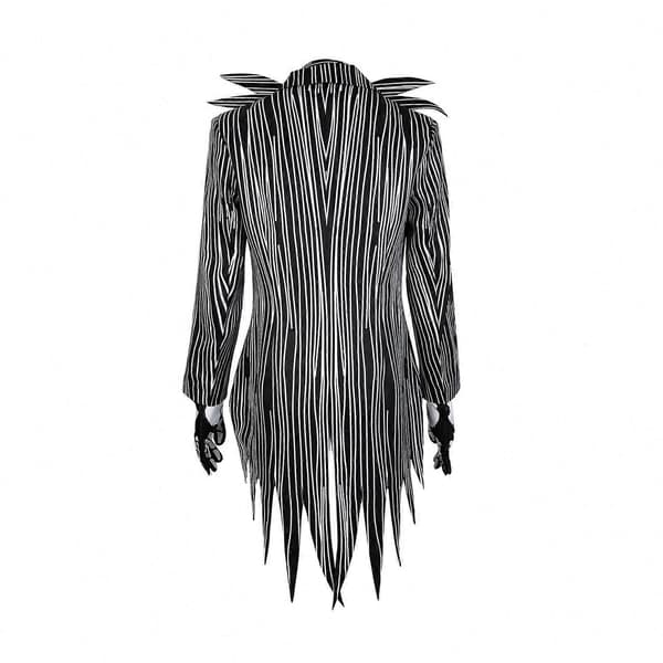 Herr Cosplay-dräkt Jack Skellington Skelettdräkt Set med krage och handskar S