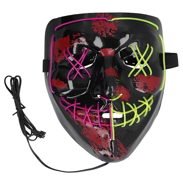LED Halloween Maske Skræmmende Lysende Glødende Maske Cosplay til Kostumer Halloween og Jul