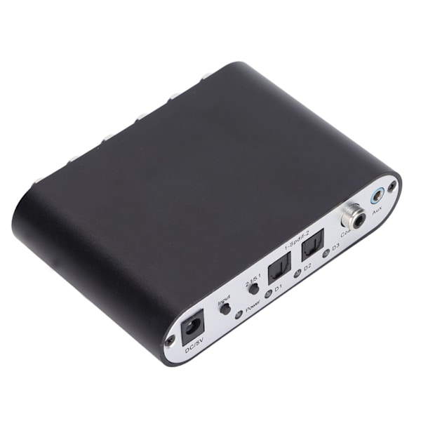 51R Digital Audio Decoder 5.1 Kanal til 3.5mm Stereo AUX til 6 RCA Digital DAC Decoder AC 100‑240V UK Stik