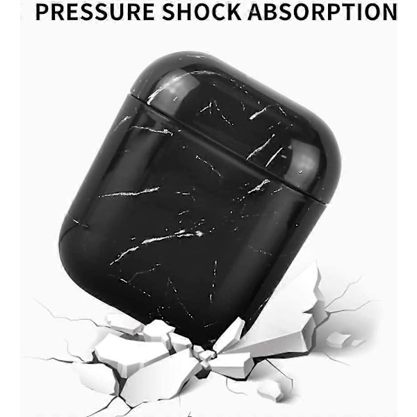 Skyddsfodral Kompatibelt med AirPods 1&2, [Hård PC] [2-pack] Marmorerat AirPods-fodral Stöttåligt Portabelt Fodral Tillbehör för AirPods Hörlurar