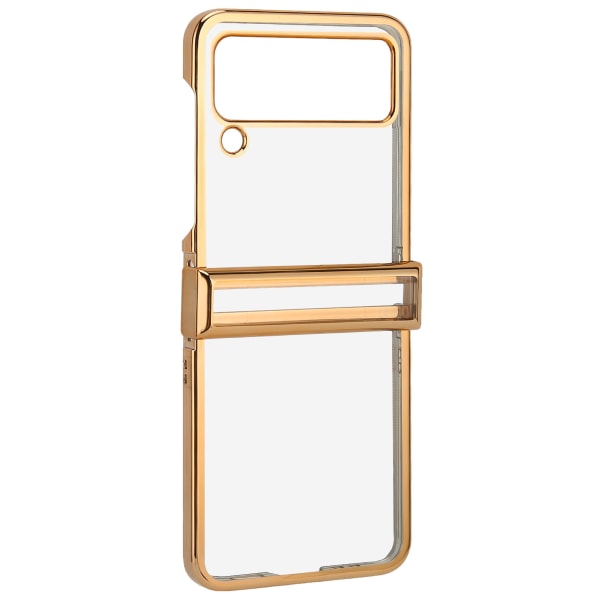 Sammenleggbart telefondeksel Støtsikkert galvanisert PC Clear Back Fashion for Samsung Galaxy Z Flip 3 Gold