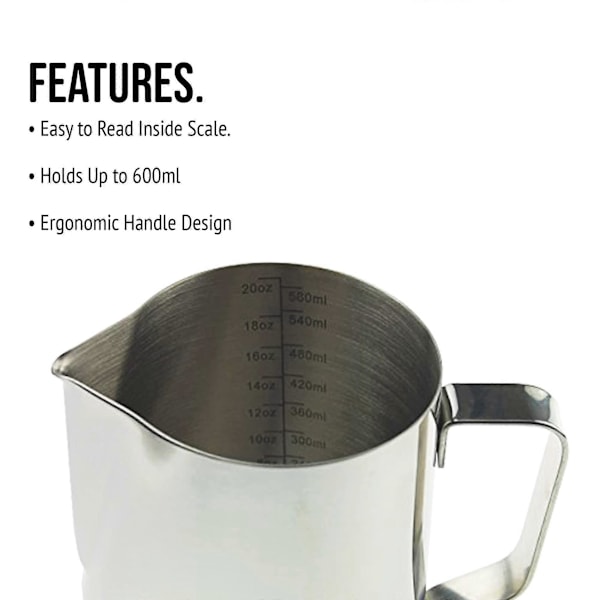 600ml Barista Melkekanne for Kaffemaskin