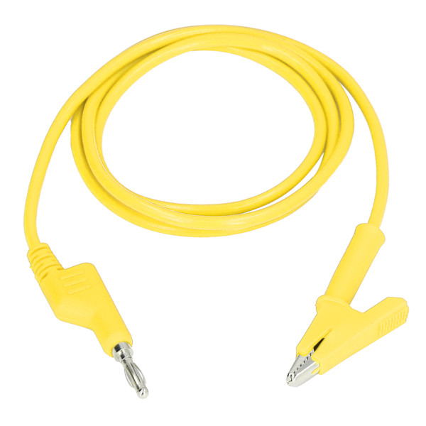 Krokodilklämma testkablar Bananplugg Trådkabel flexibel för elektrisk testning J.70035-1 4mmYellow