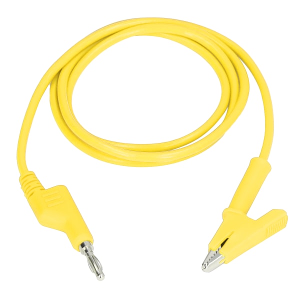 Krokodilleclips-testledninger Bananstikledningskabel Fleksibel til elektrisk test J.70035-1 4mmYellow