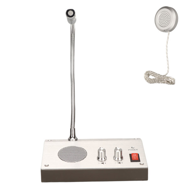 Fönsterhögtalarsystem Silver Dual Way Automatisk kontroll Pure Sound Intercom System för Bank 100‑240V EU-kontakt