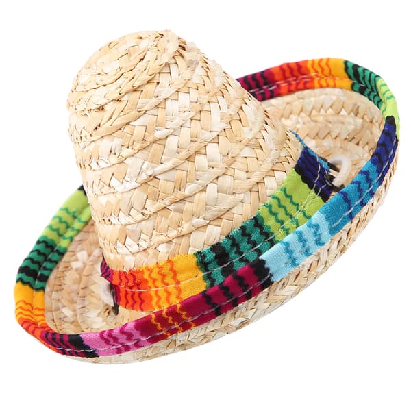 Mini Straw Sombrero Party Hat til Små Kæledyr/Hvalpe/Kat med Bomuldsrebsjustering