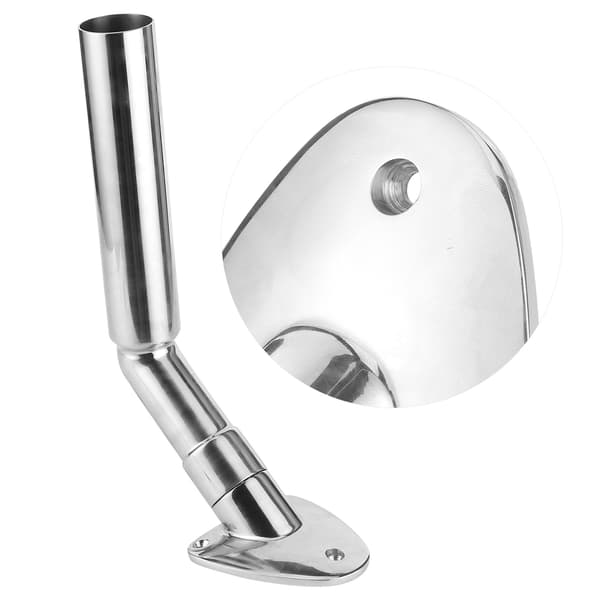 Polerad fiskespöhållare Outrigger med däckmontering Marin Yatch Pole Rostfritt stål Håll Rör 40mm