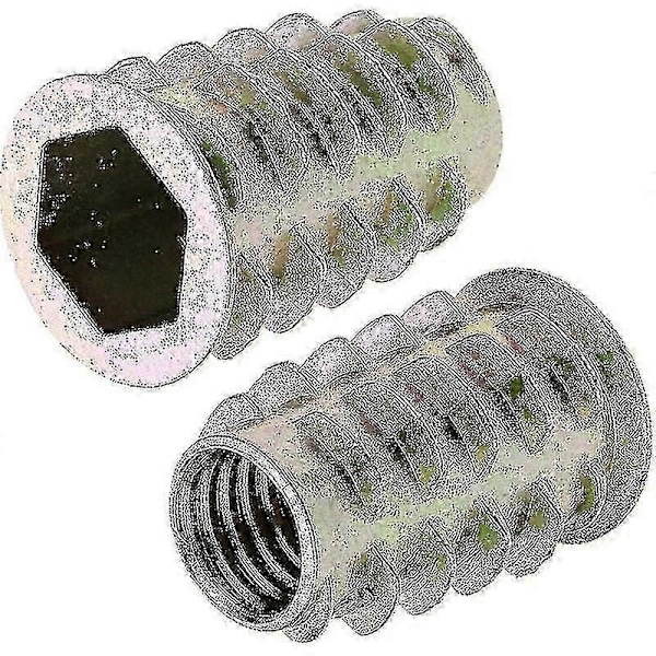 120-pack M4 M5 M6 M8 M10 Hexagonmuttrar av zinklegering med gängade insatser för trämöbler med plastlåda TA