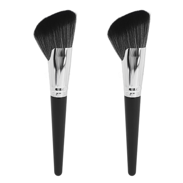 2 kpl Sirppi Contour Brush Pehmeät hiukset Puinen kahva Meikkivarjostussivellin Kosmeettinen työkalu meikkitaiteilijalle