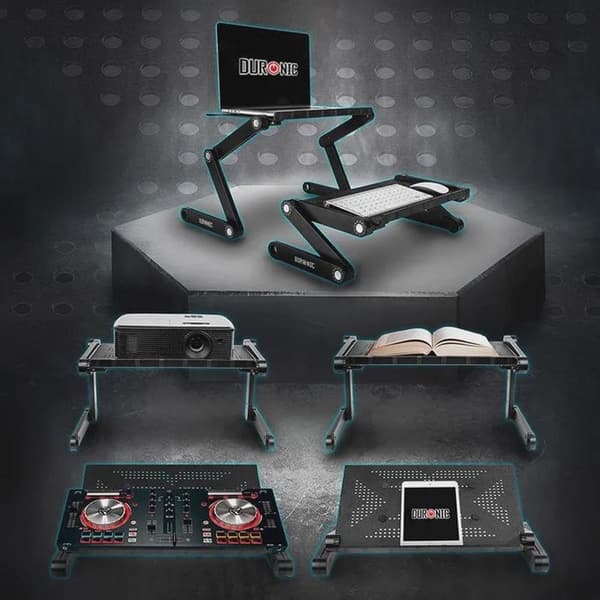 Justerbart Laptopstativ - DML121 Multifunktionelt Foldbart Justerbart Laptopstativ med 6 Led til Tablet eller MacBook