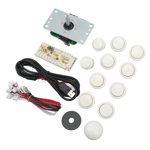 DIY USB-kontroller Datamaskin Rocker Oval Ball Joysticks med kontrollbrikke for arkadespill Hvit