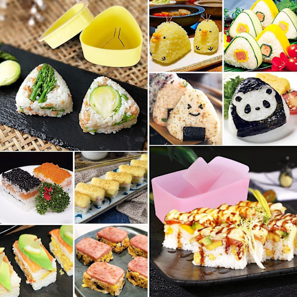 Onigiri Form, 3-pack Risform Maker Kit, Maker Press, Klassisk Triangel Risboll Form Maker Sushi Form för Barn Lunch Bento, Hem DIY