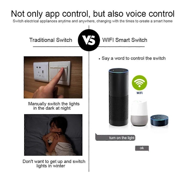 Tuya Smart Switch WIFI Home Automation Relæmodul til Motor