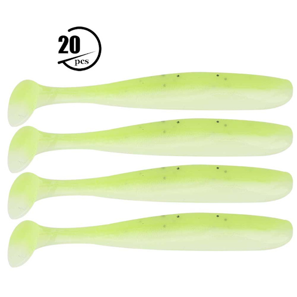 20ST 7,5 cm Mjuk plastfiskedrag t tail Grub Mask Beten Fiskredskap Tillbehör