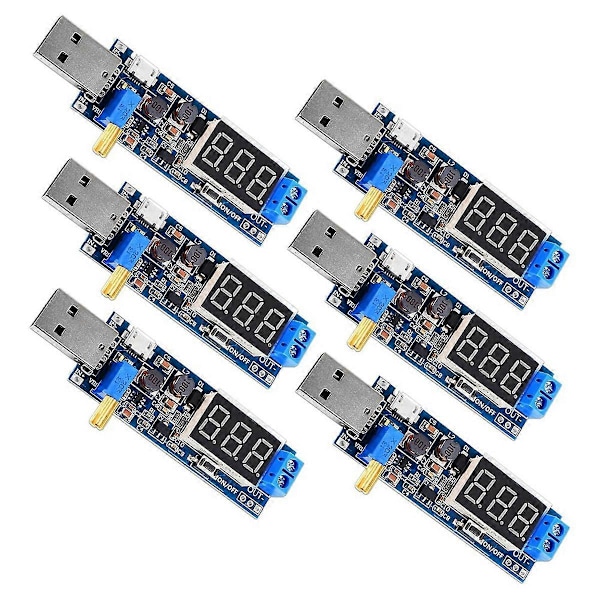 6 st Buck Boost-omvandlare 3,5-12V till 1,2-24V DC-regulator