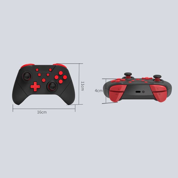 Bluetooth Gamepad NFC Somatosensorisk Dobbelt Motor Vibration Trådløs Game Controller med 3D Joystick til Switch Sort
