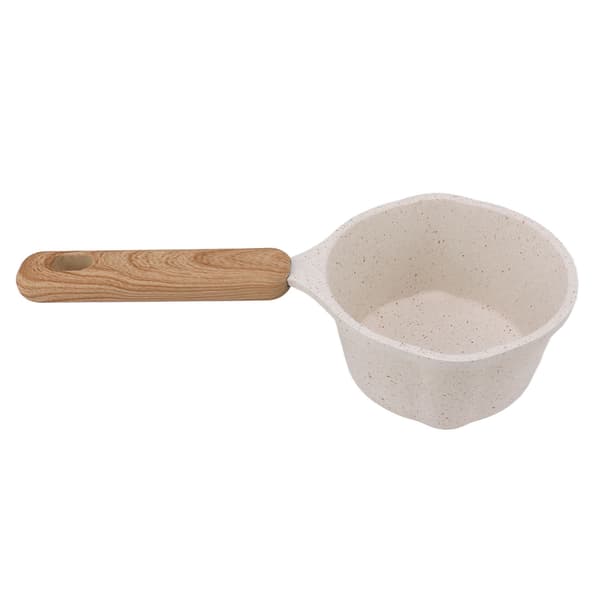 Nonstick Liten Gryte Liten Hvit Sauspanne Flatbunnet Melkegryte Multifunksjonell Kokegryte for Steking