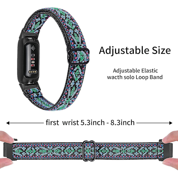 Fitbit Inspire 3 Nylon Solo Loop Sport Watch Band - Sort19