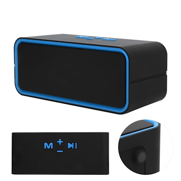 Trådlös Bluetooth-högtalare 5.0 Stereo Bärbar Subwoofer Högtalarlåda för Mobil DatorBlå