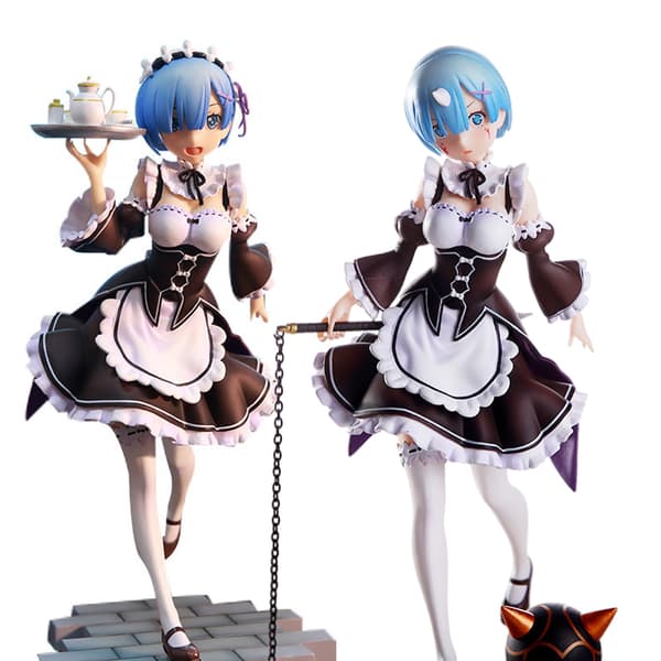 24CM Tecknad PVC Anime Maid Figurin Prydnader Söt Anime Samlingsmodell Leksak