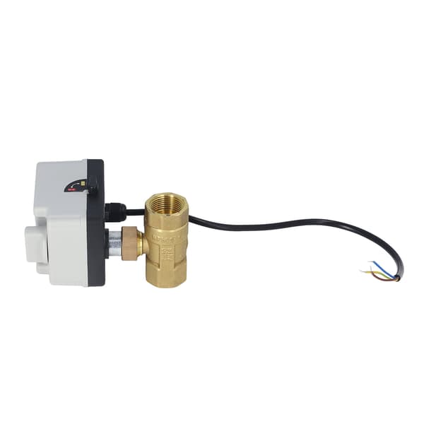 DN20 3-veis kuleventil 3-leder 2-kontroll messing motorisert kuleventil AC 220V 3/4 tommer innvendig gjenge