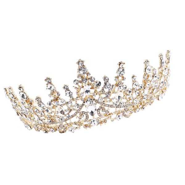 Brudekrone pannebånd Gullbryllup Rhinestone Crown Romantisk Elegant krone hårtilbehør